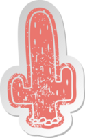 distressed old sticker of a cactus png