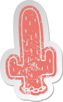 vecchio adesivo angosciato di un cactus png