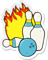 sticker of a ten pin bowling cartoon png