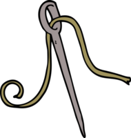 cartoon doodle needle and thread png