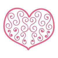 Heart with an openwork pattern. Open illustration isolated on white background. Vector illustration