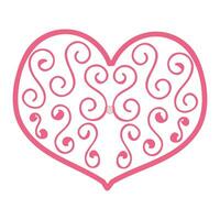 Heart with an openwork pattern. Open illustration isolated on white background. Vector illustration