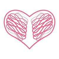 Heart with an openwork pattern. Open illustration isolated on white background. Vector illustration