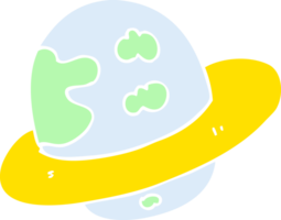 ilustração de cor plana de um planeta de desenho animado png