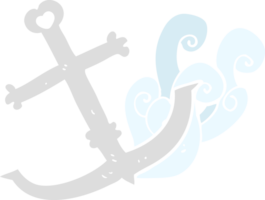 flat color illustration of a cartoon anchor png