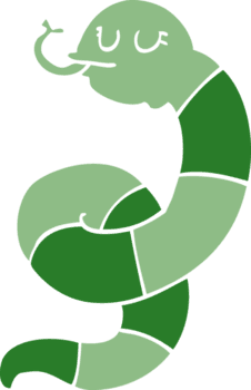 tecknad doodle orm lindad png