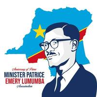 aniversario de principal ministro patricio lumumba asesinato día. el día de congo ilustración vector antecedentes. vector eps 10