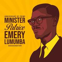 aniversario de principal ministro patricio lumumba asesinato día. el día de congo ilustración vector antecedentes. vector eps 10