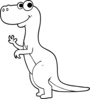 black and white cartoon dinosaur png