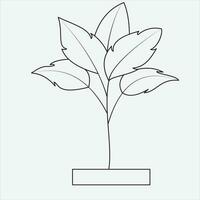 one line hand drawn tree outline vector illustration