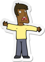 sticker of a cartoon frightened man png