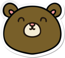 sticker of a quirky hand drawn cartoon bear png