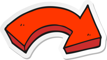 sticker of a cartoon pointing arrow png