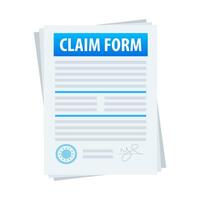 Vector Illustration of a Stack of Insurance Claim Forms for Documentation and Application Process