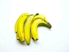 amarillo plátano aislado en blanco foto