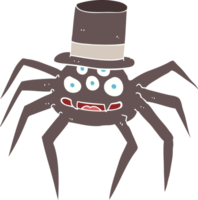 flat color illustration of a cartoon halloween spider png