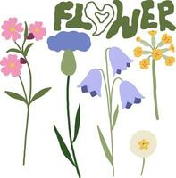 Hand drawn flowers design for templates vector