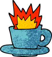 tasse de café de dessin animé illustration texturée grunge png