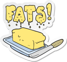 sticker of a cartoon butter fats png