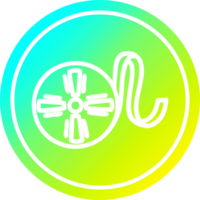 film bobine de film circulaire dans le spectre de gradient froid png