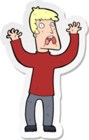 sticker of a cartoon frightened man png