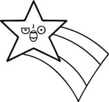 line drawing cartoon shooting rainbow star png