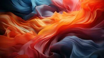 AI generated abstract background of colored silk or satin fabric with smooth folds photo