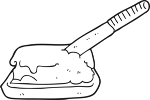 black and white cartoon butter png