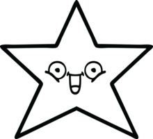 line drawing cartoon gold star png