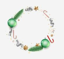 Christmas frame for greetings. 3d vector illustration