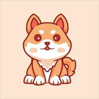 Shiba inu cartoon animal illustration vector