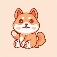 linda shiba inu dibujos animados animal ilustración vector