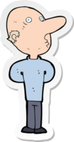 sticker of a cartoon balding man png