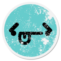 defeated face circular sticker png
