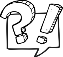 black and white cartoon question speech bubble png