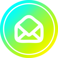 envelope letter circular in cold gradient spectrum png