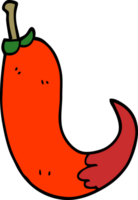 cartoon doodle red hot chilli pepper png