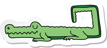 sticker of a quirky hand drawn cartoon crocodile png