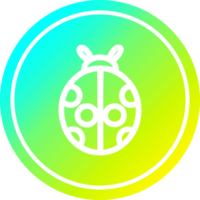 cute ladybug circular in cold gradient spectrum png