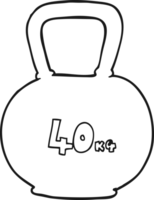 black and white cartoon 40kg kettle bell weight png