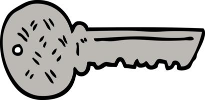 hand drawn doodle style cartoon key png