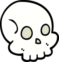 hand drawn doodle style cartoon skull png