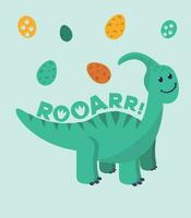 Dinosaur Vector. Cute dinosaur vectors roar pattern