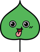 cute cartoon expressional leaf png