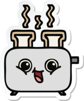 sticker of a cute cartoon of a toaster png