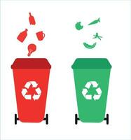 Recycle bin vector illustration. Colorful recycle bin