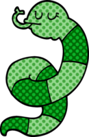 serpente di doodle del fumetto arrotolato png