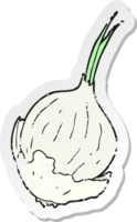 retro noodlijdende sticker van een cartoon knoflook png