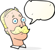 speech bubble cartoon man with mustache png