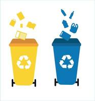 Recycle bin vector illustration. Colorful recycle bin